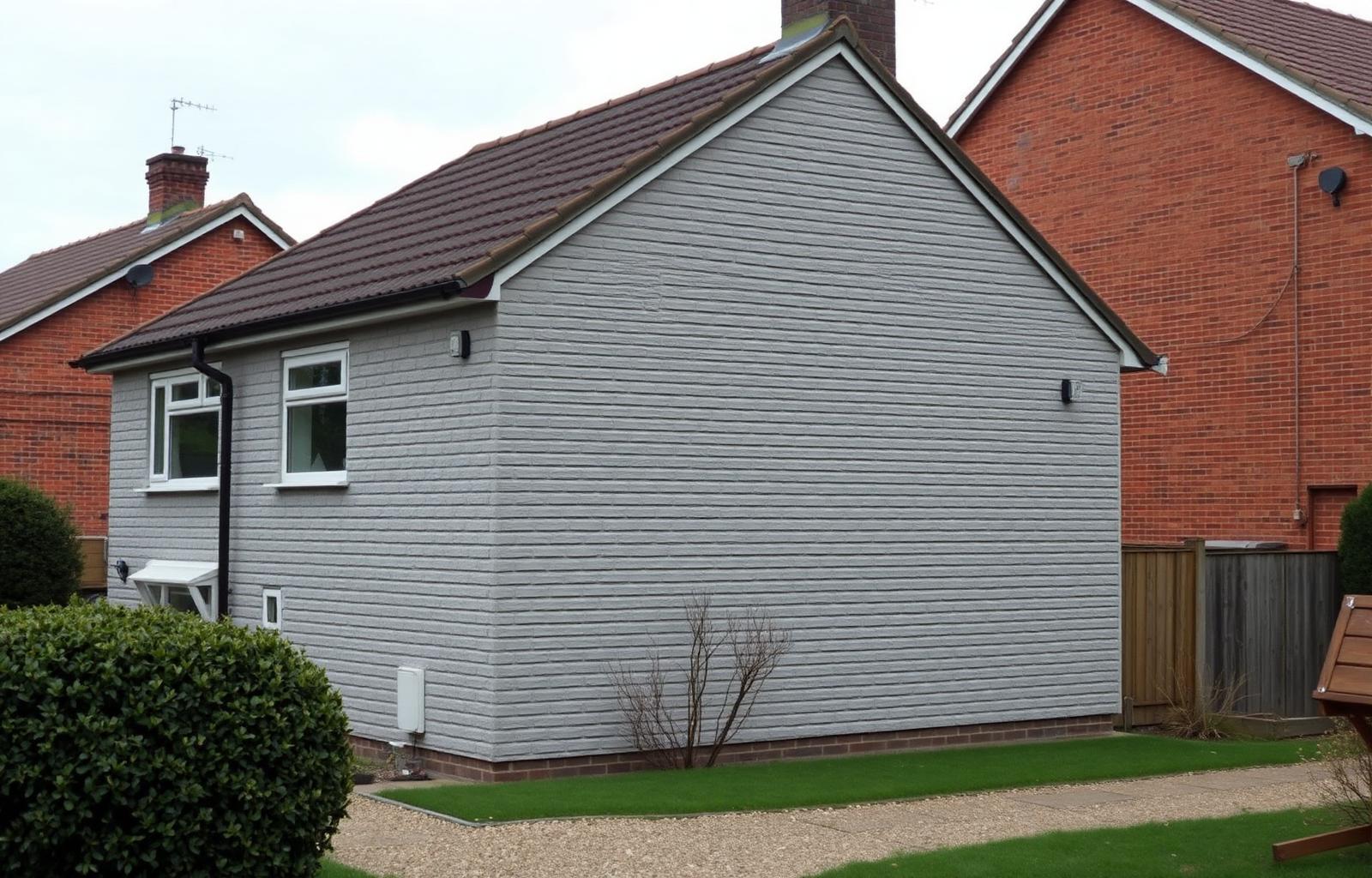 1970s grey pebbledash semi-detached house in East Swindon